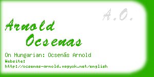 arnold ocsenas business card